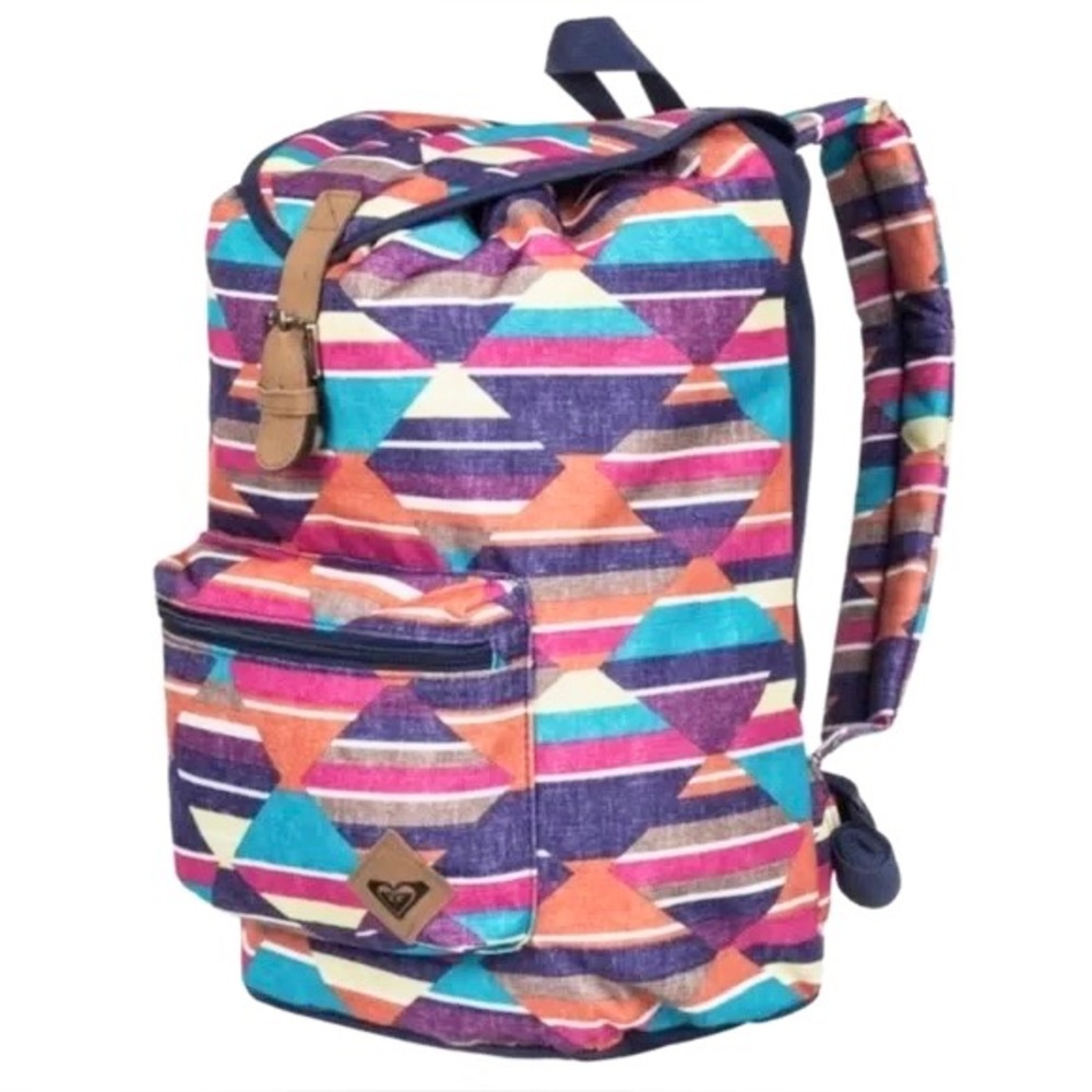 Roxy Multicolor Abstract Large Bookbag Backpack